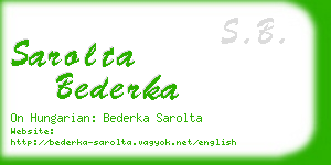 sarolta bederka business card